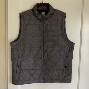 Men’s 32 Degrees Gray Quilted Vest Full Zip Size Large